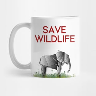 Save Wildlife - Origami Elephant Mug